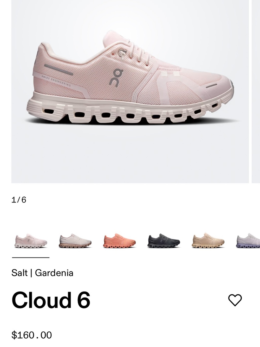 On Running Cloud 6  size 7  Sneakers - Gardenia Pink